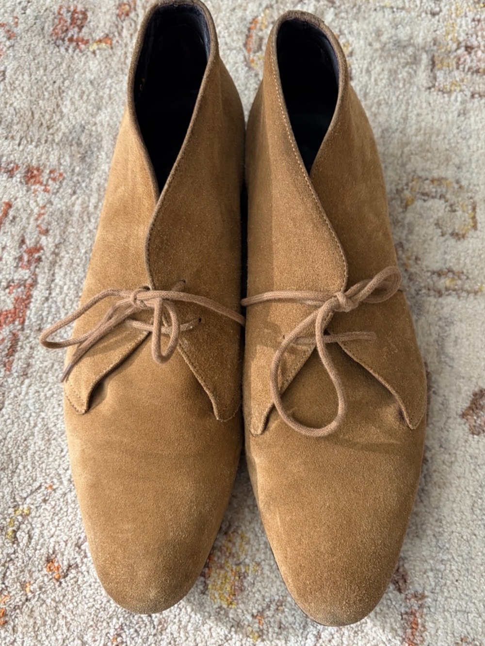Yves Saint Laurent Men's Suede Chukka Boots in Light Brown